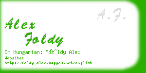 alex foldy business card